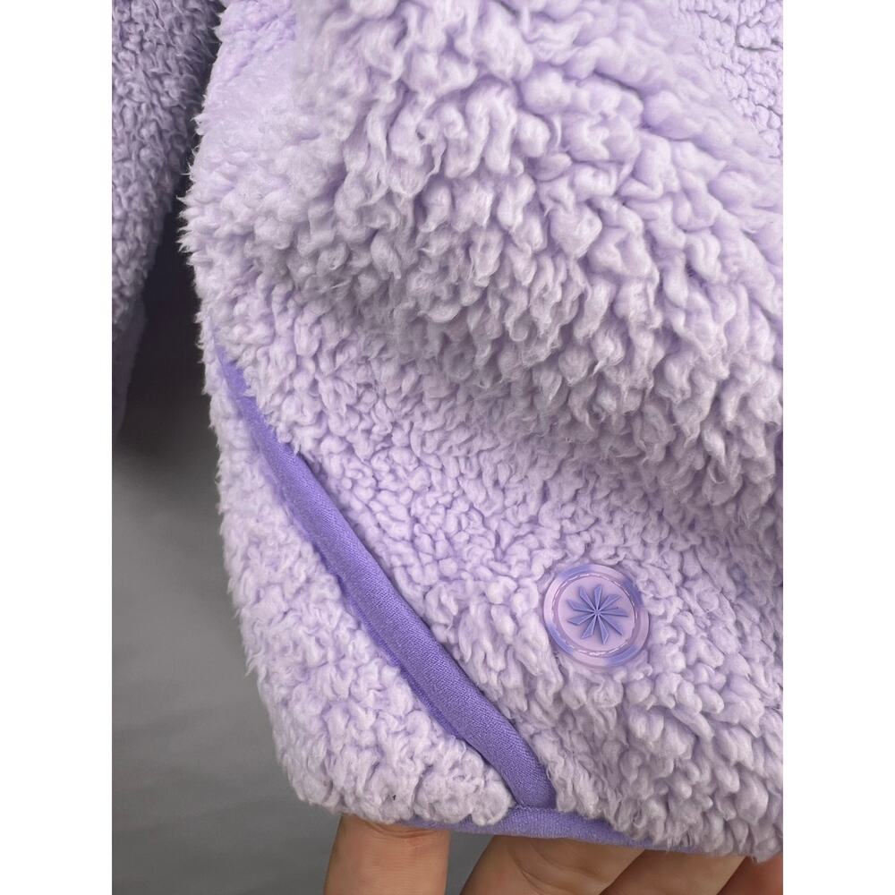 Athleta Girl Hooded Sherpa Pullover, Lavender Purple Fleece Cozy Kangaroo Pocket - Picture 11 of 16